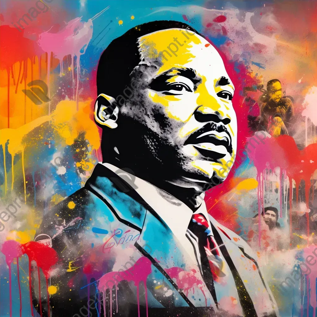 Expressive, graffiti-style portrait of Martin Luther King Jr. - Image 4