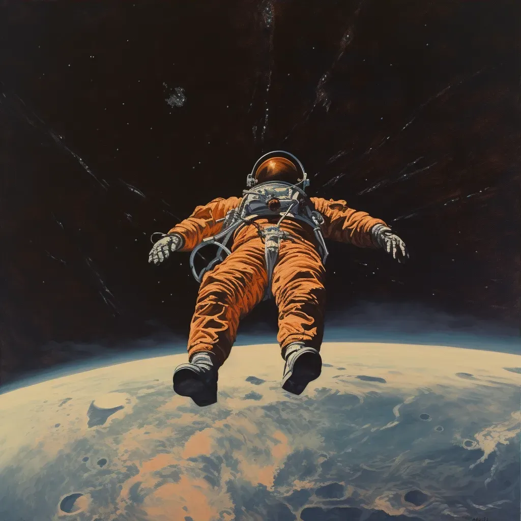 Space astronaut floating with Earth in the background - Image 3