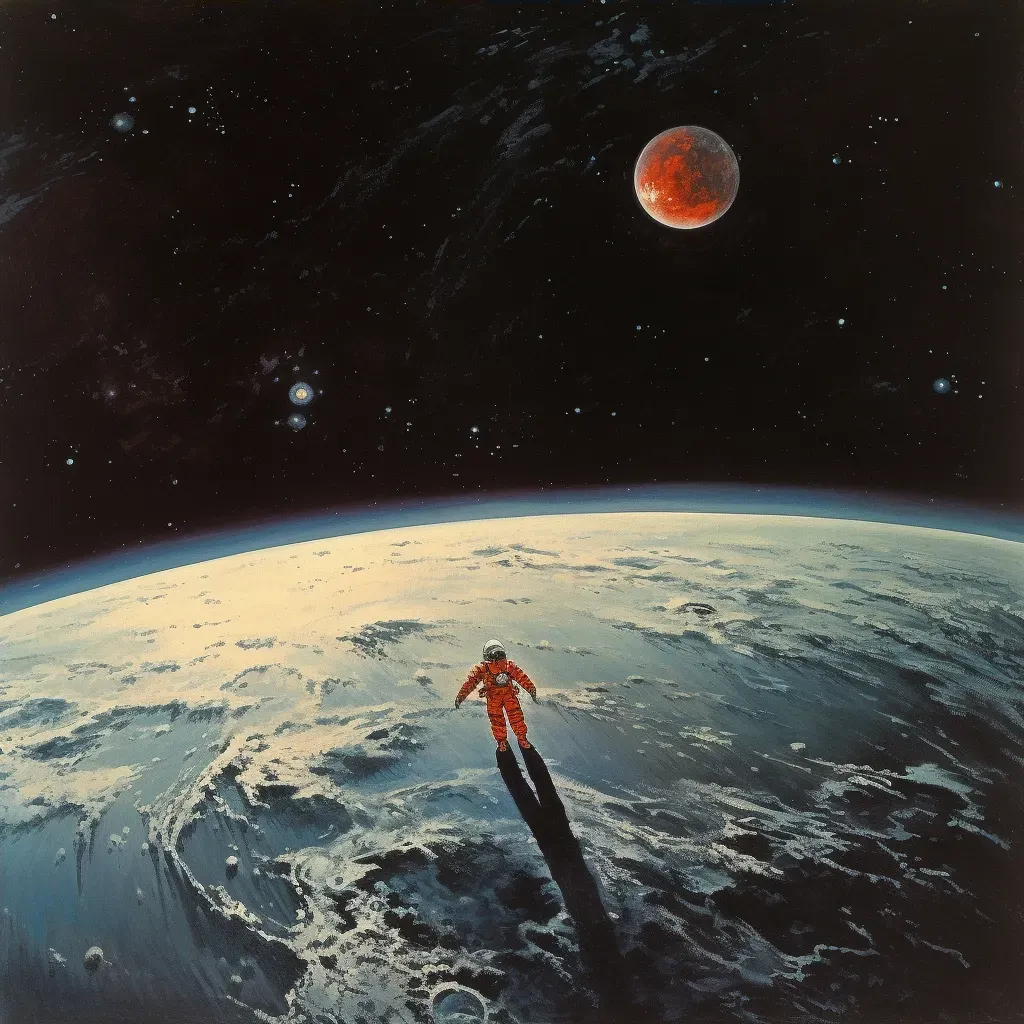 Space astronaut floating with Earth in the background - Image 4