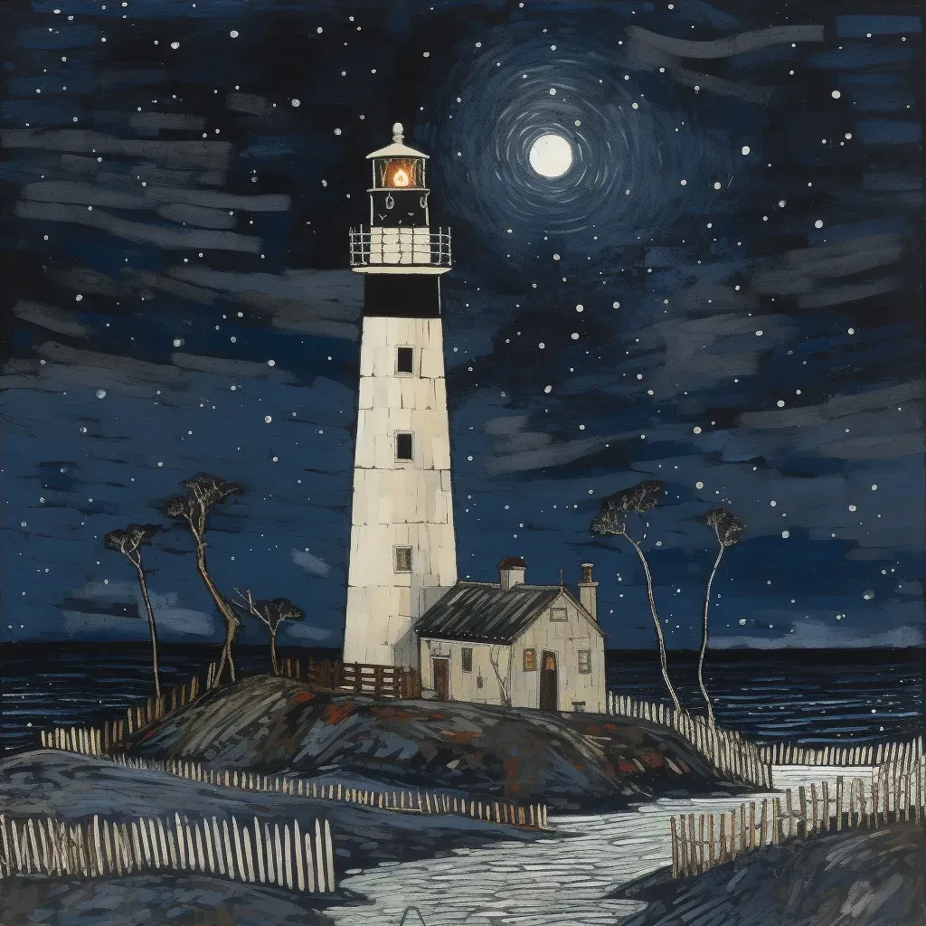 Old lighthouse under starry night sky in AI-generated image - Image 4