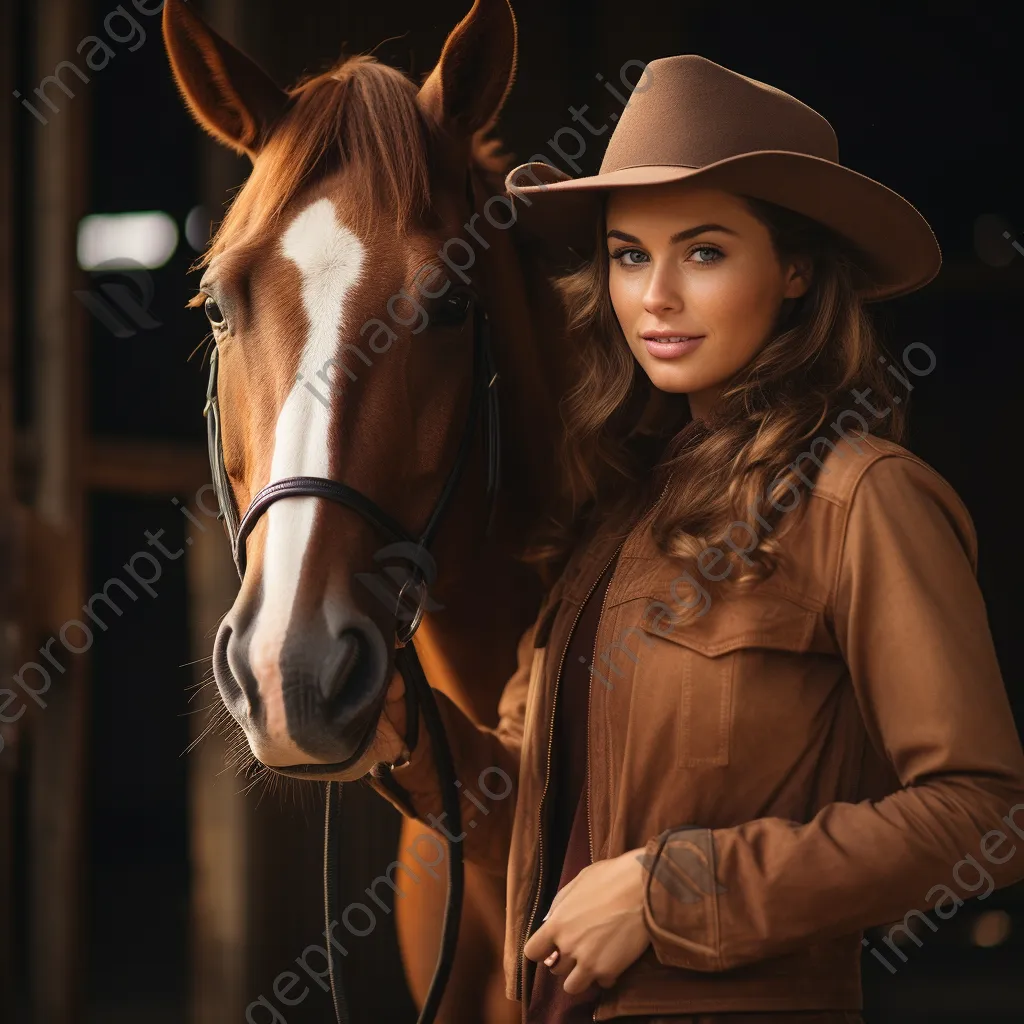 Trainer bonding with a young horse using natural horsemanship techniques. - Image 3