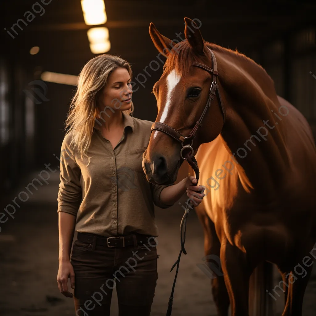 Trainer bonding with a young horse using natural horsemanship techniques. - Image 4