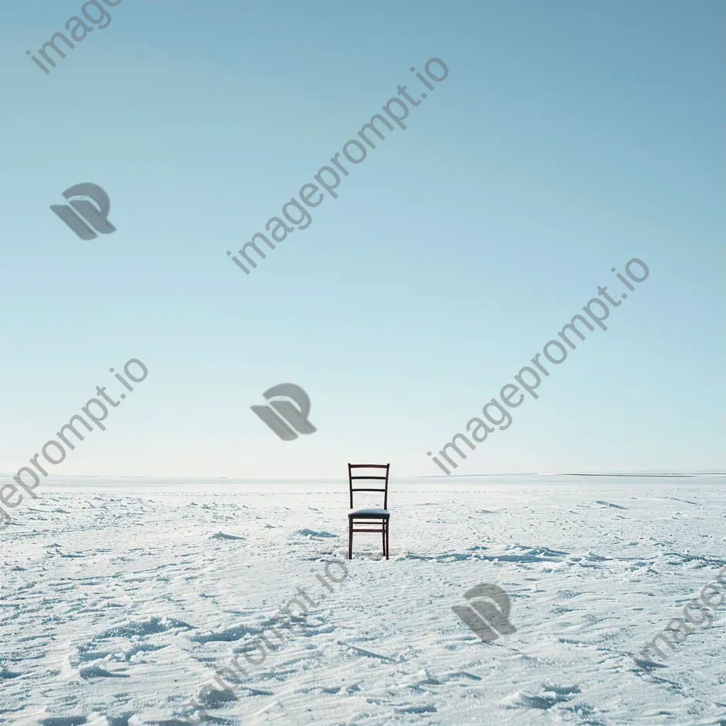 An isolated chair in a snowy field shot on Canon EOS R6 - Image 1