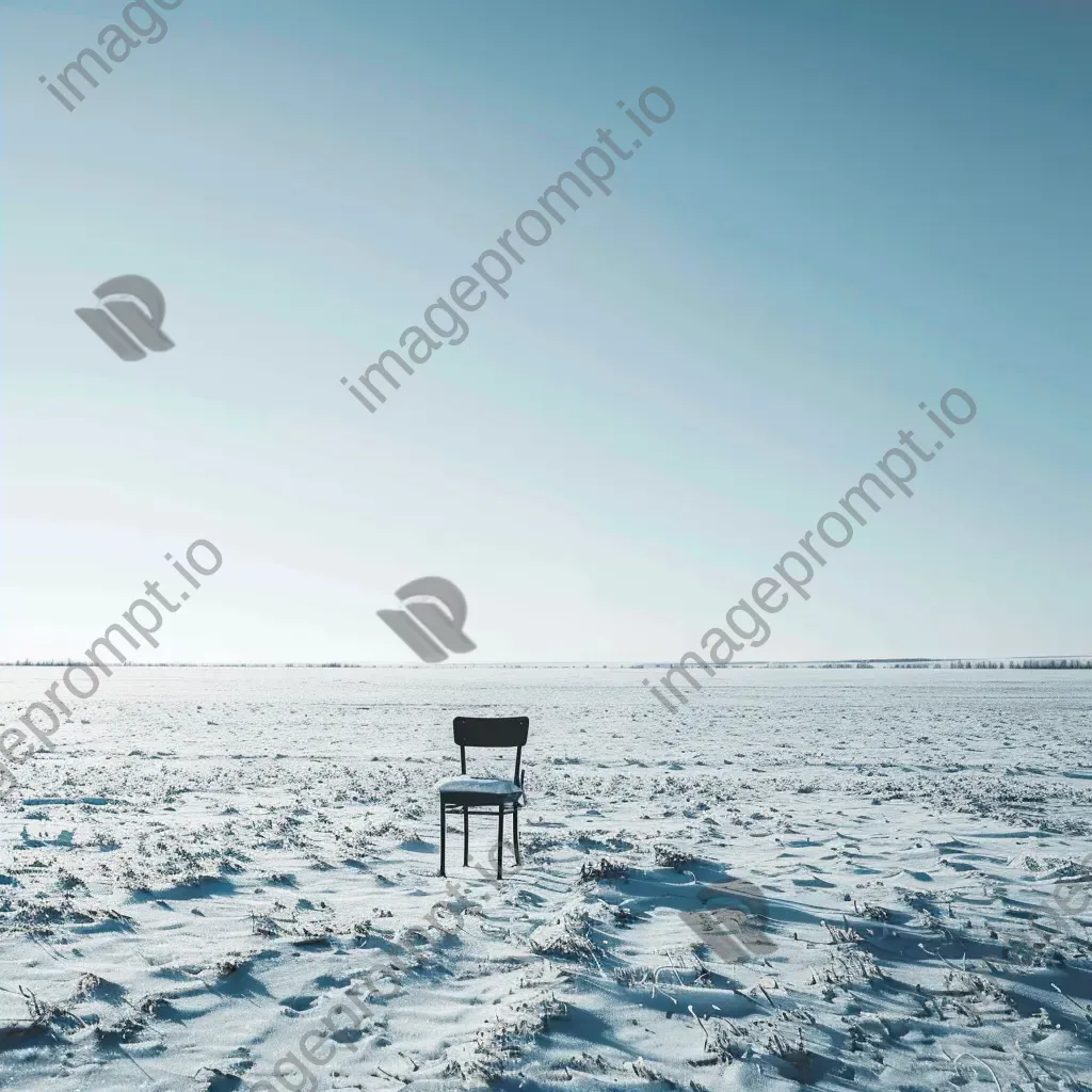 An isolated chair in a snowy field shot on Canon EOS R6 - Image 2