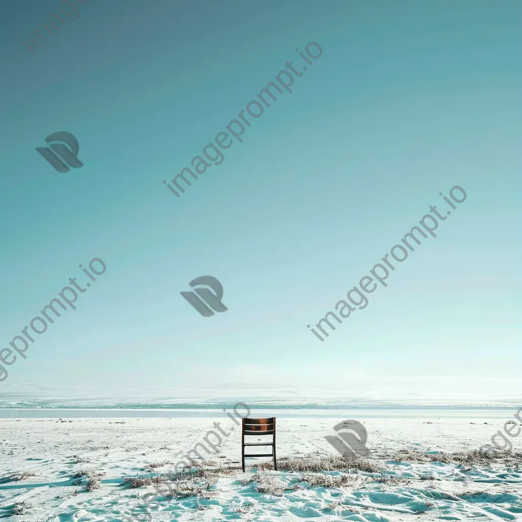 An isolated chair in a snowy field shot on Canon EOS R6 - Image 3