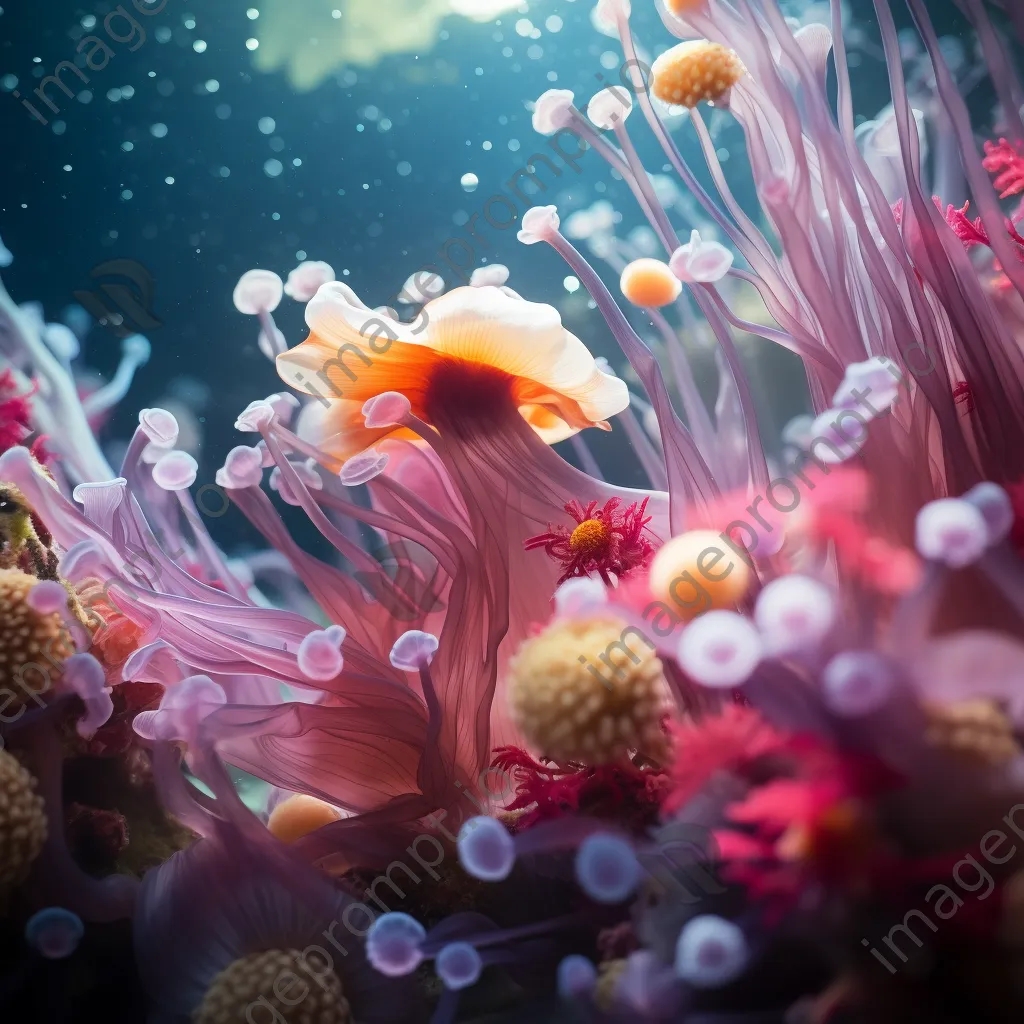 Underwater scene with colorful anemones and fish - Image 3