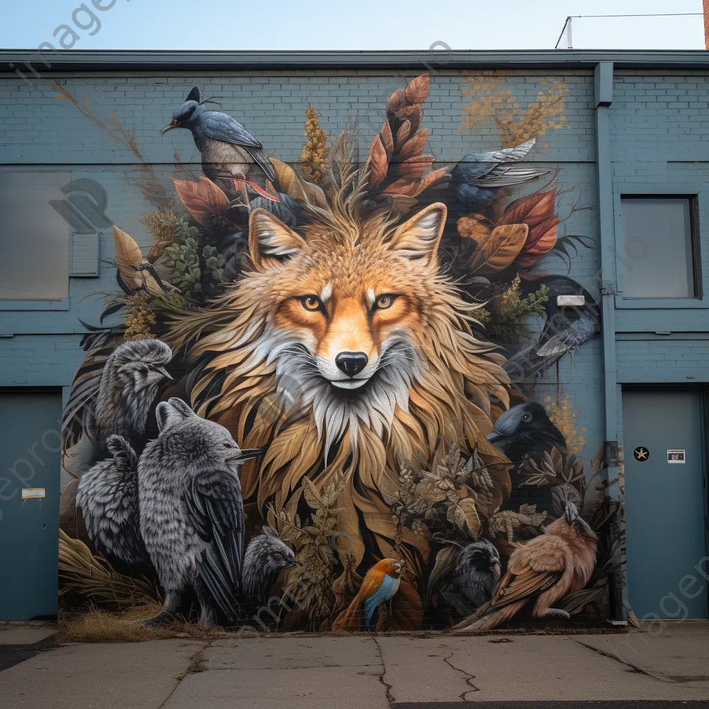 Detailed street art depicting wildlife on a sidewalk - Image 3