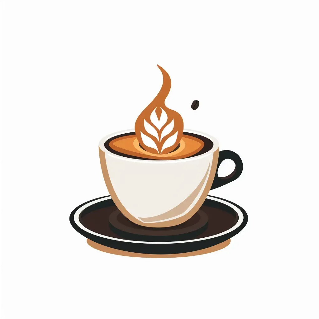 Coffee shop logo with espresso cup and latte art - Image 2