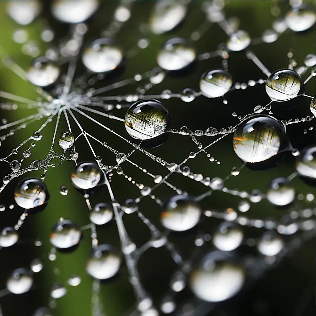 Droplets on Cobweb