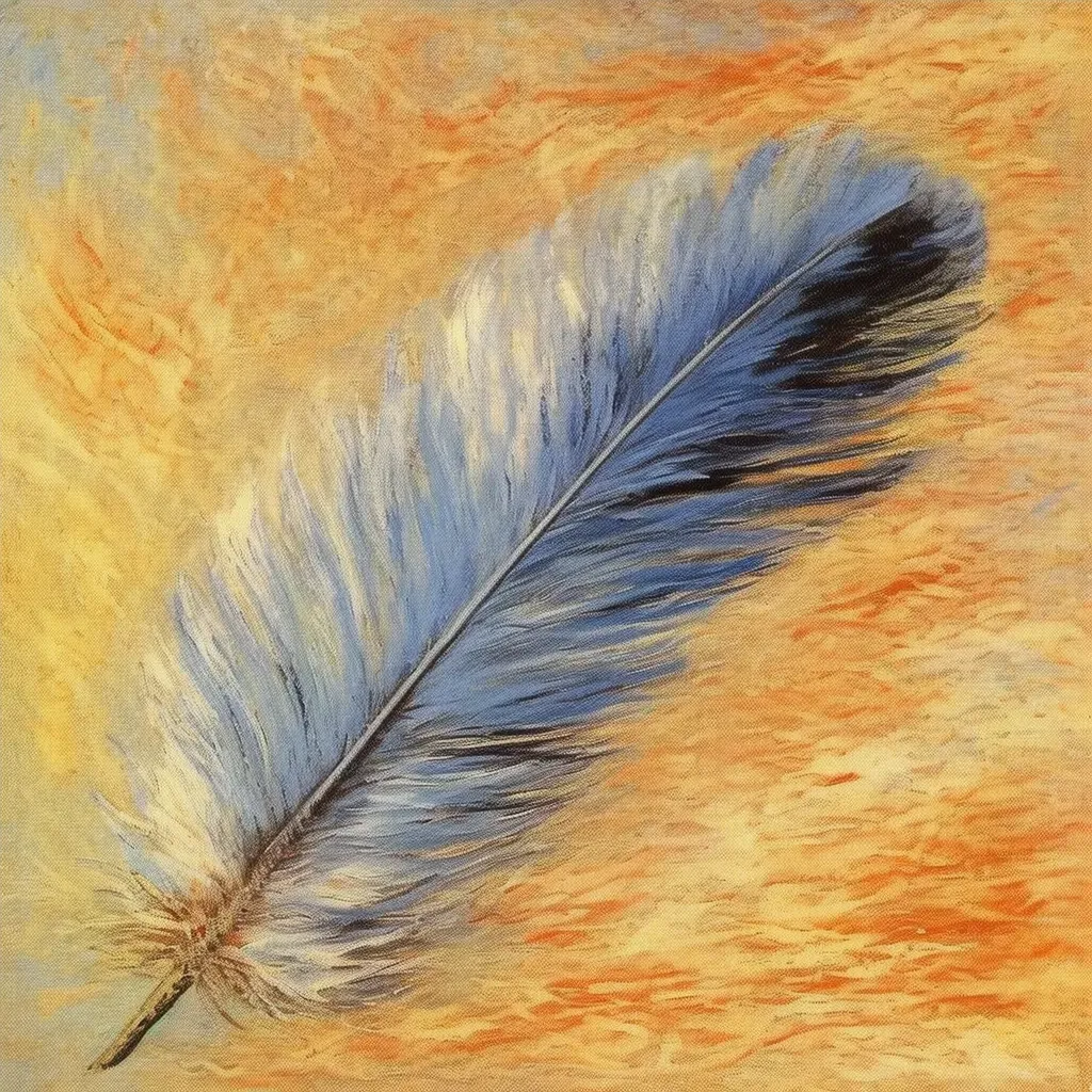 Feather with soft, downy texture delicately catching and reflecting light - Image 4