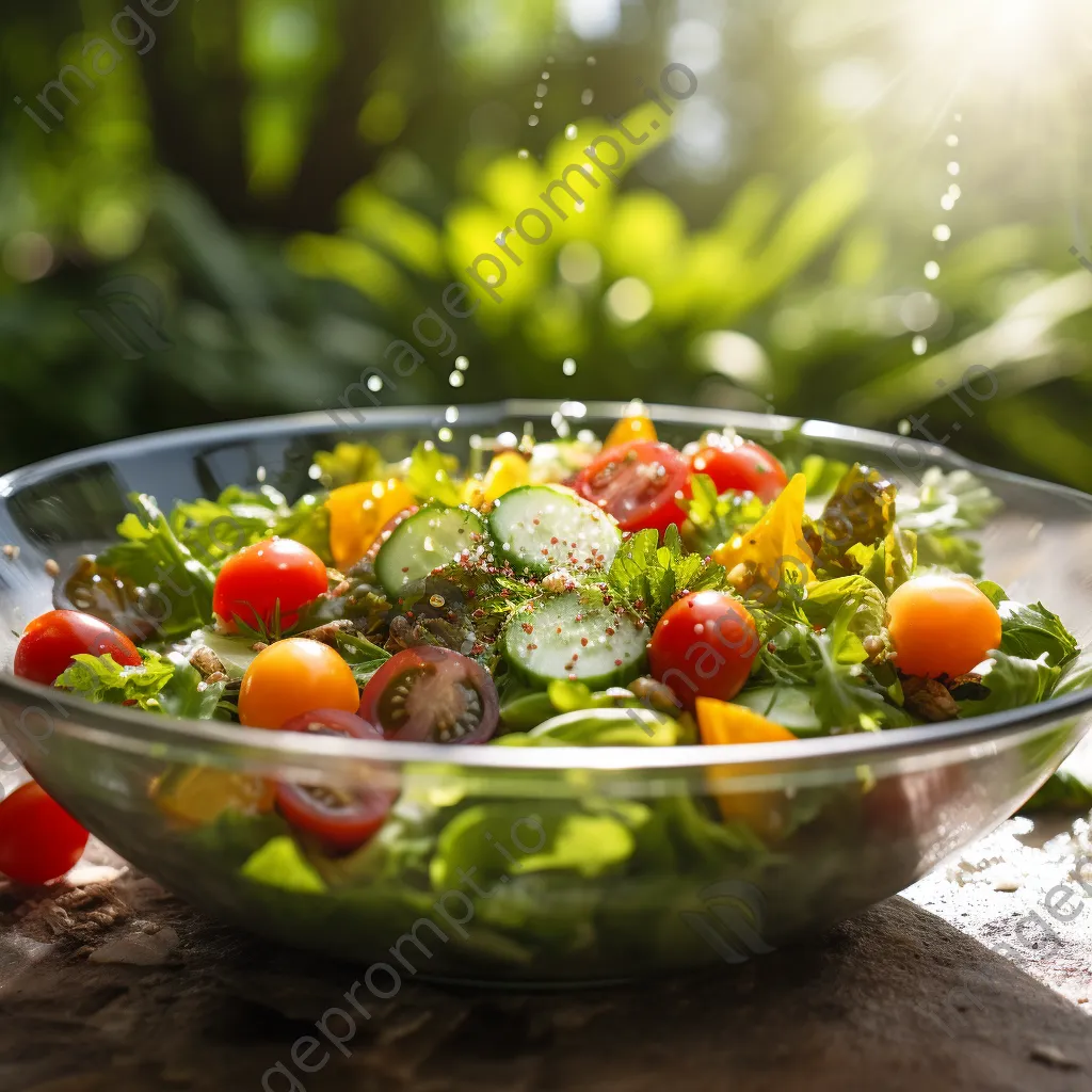 Vibrant salad bowl with fresh greens and cherry tomatoes - Image 4