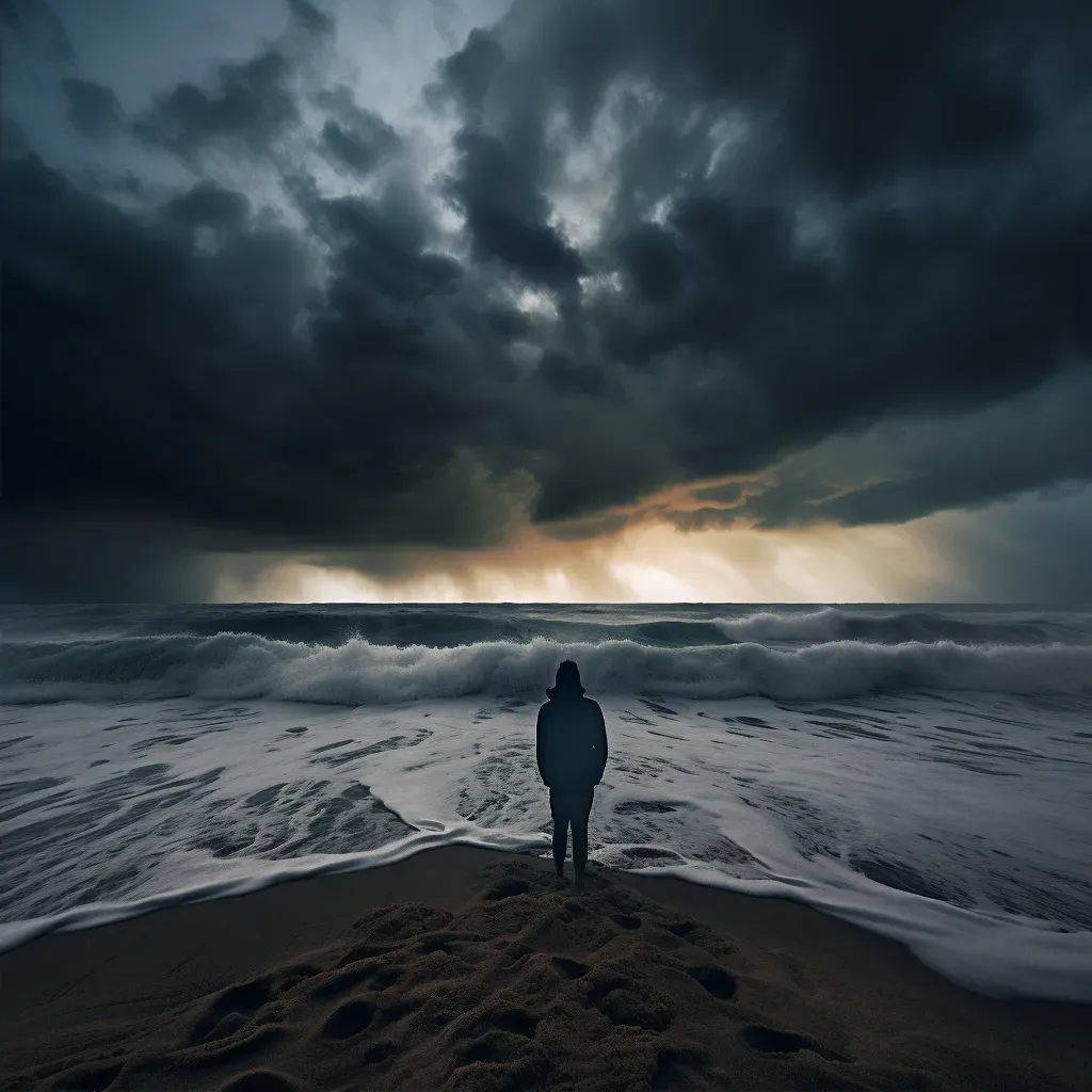 Stormy Beach Silence Portrait