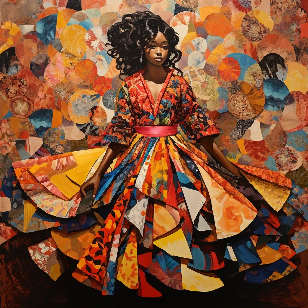 Image of a traditional Korean hanbok dress made from vibrant African Ankara print fabric - Image 1