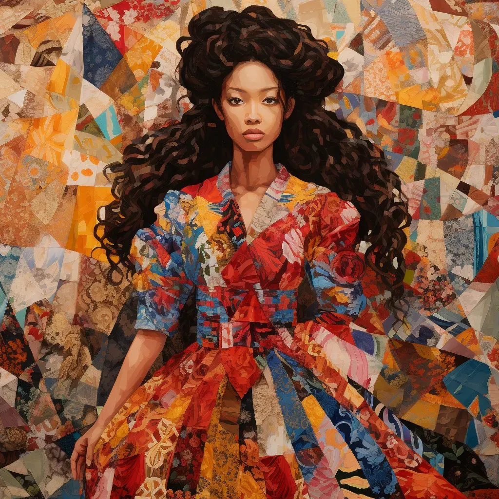 Image of a traditional Korean hanbok dress made from vibrant African Ankara print fabric - Image 3