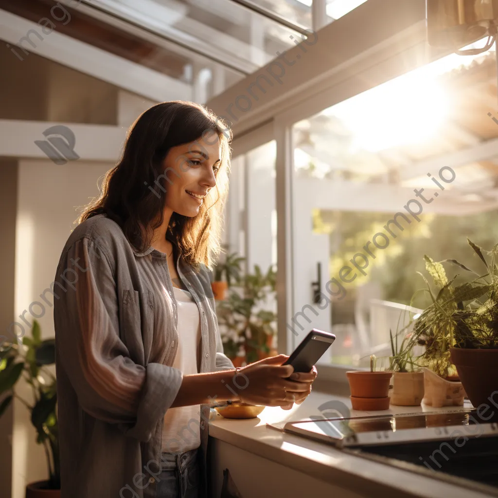 Couple using a smart home application for energy monitoring - Image 2