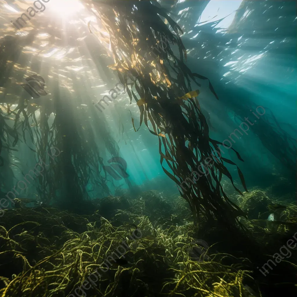 Underwater kelp forest with fish and sunlight - Image 3