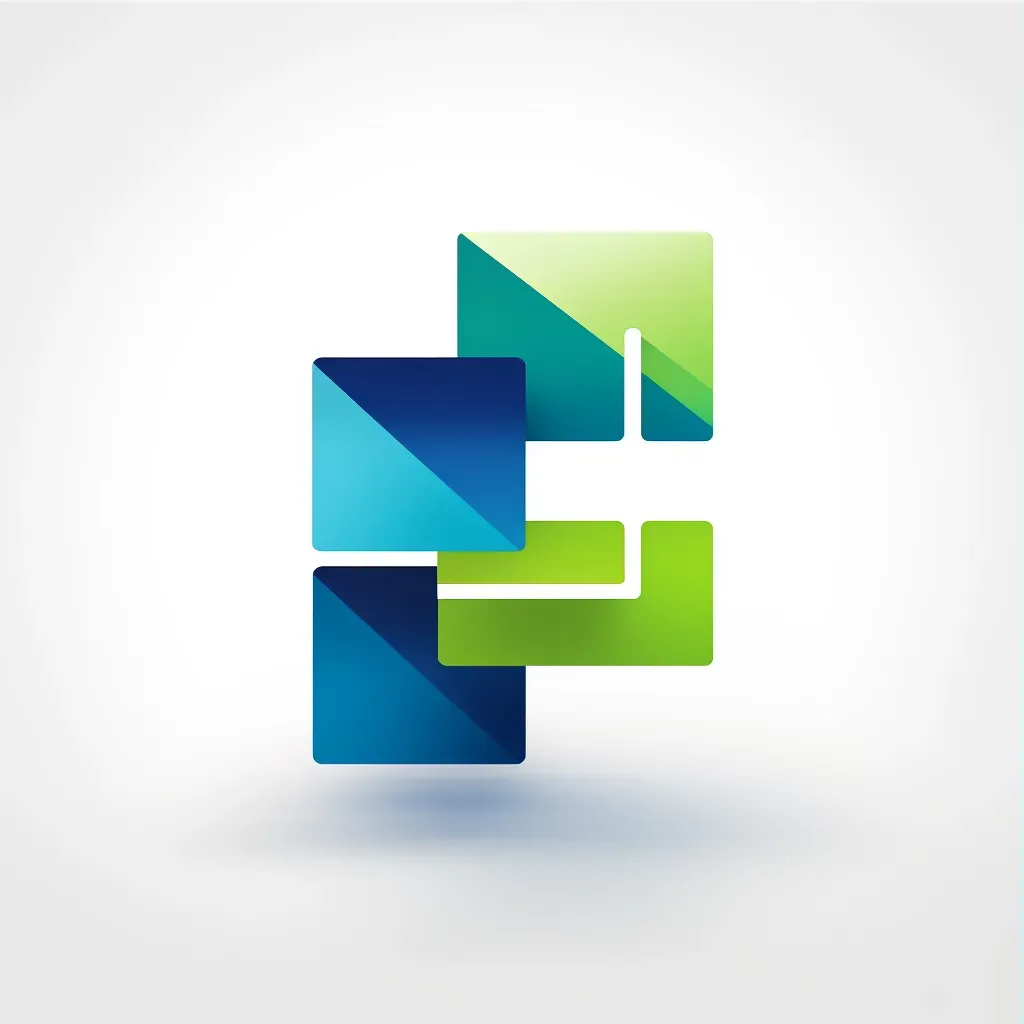 Abstract building manufacturer logo with blue and green colors on a white background - Image 3