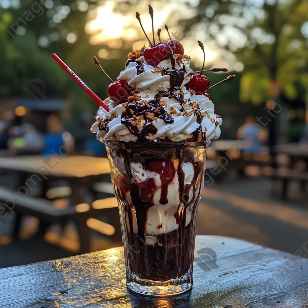 Ice cream sundae in tall glass - Image 3