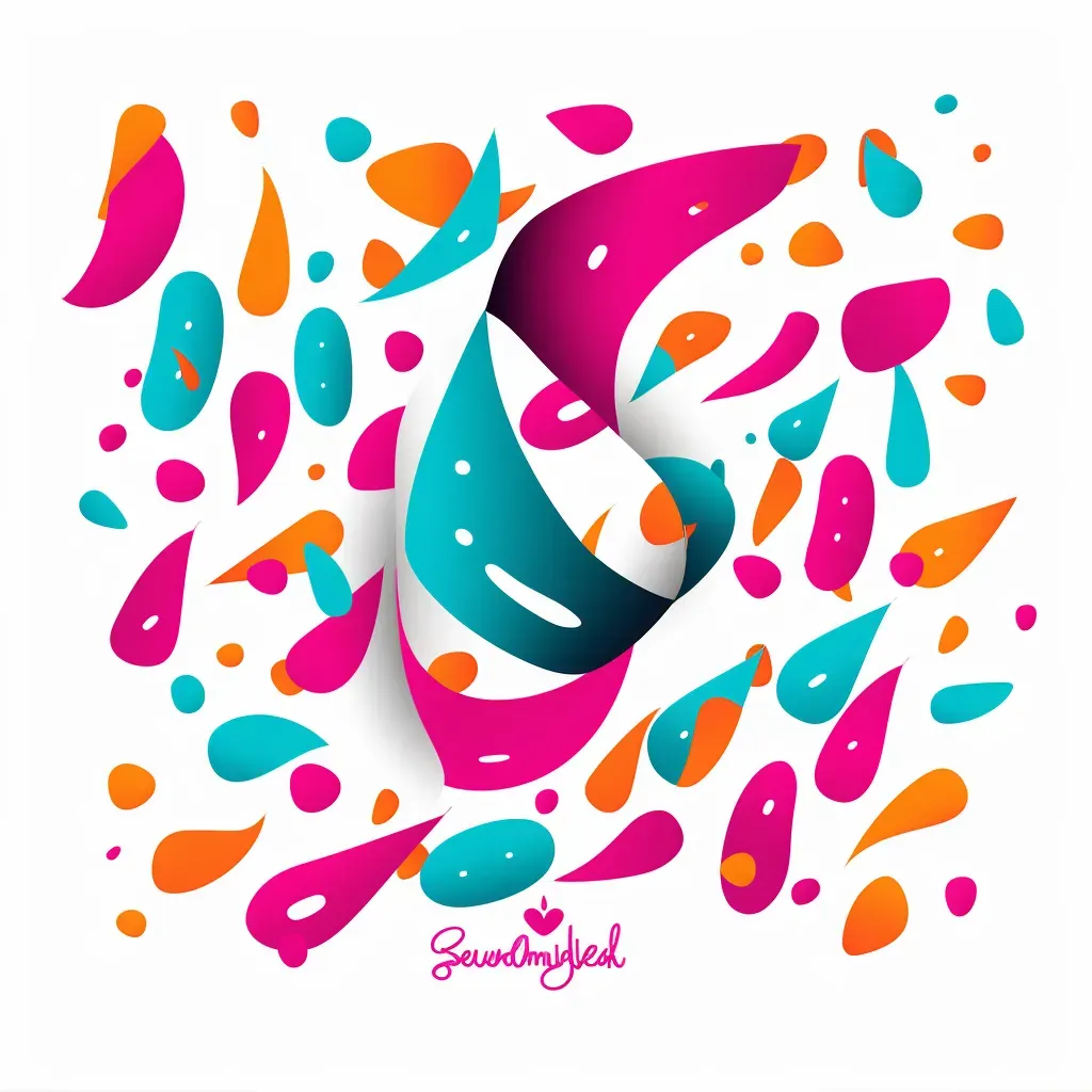 Logo for a vibrant scarf brand featuring a scarf icon in fuchsia and turquoise colors - Image 2