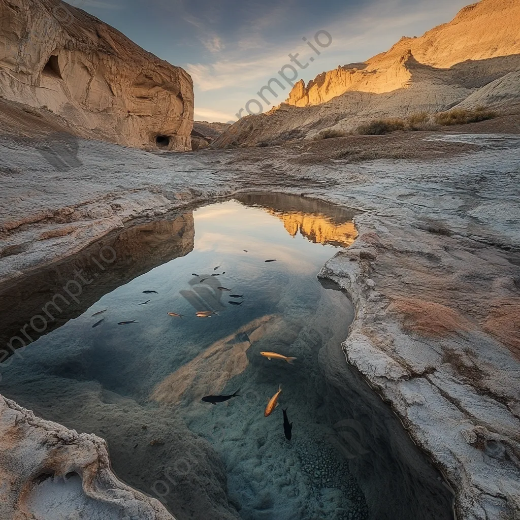 Small fish swimming in a desert spring - Image 1