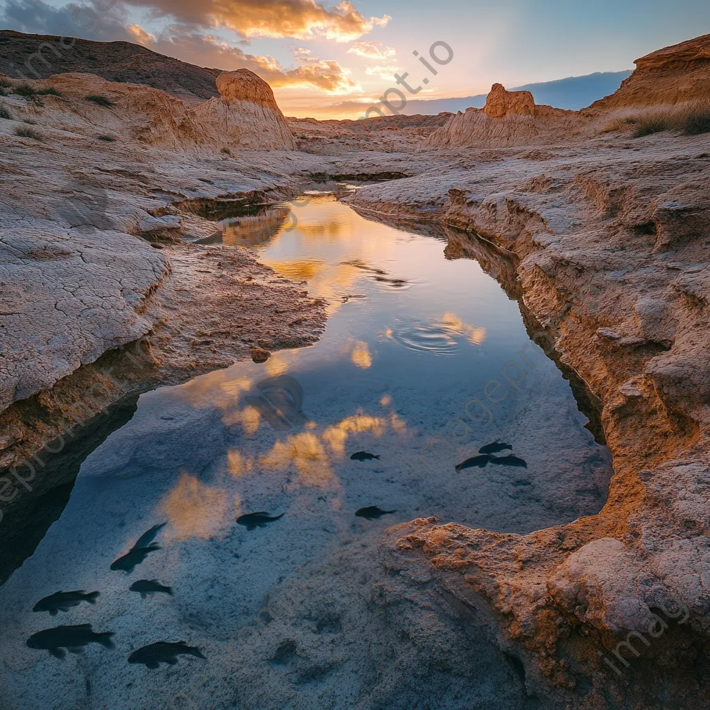 Small fish swimming in a desert spring - Image 2