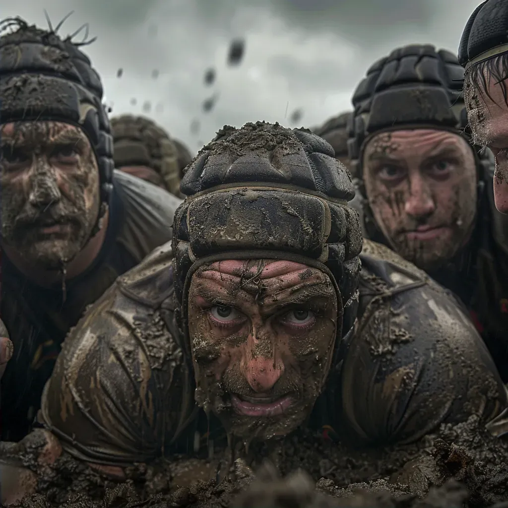 Rugby Player in a Scrum