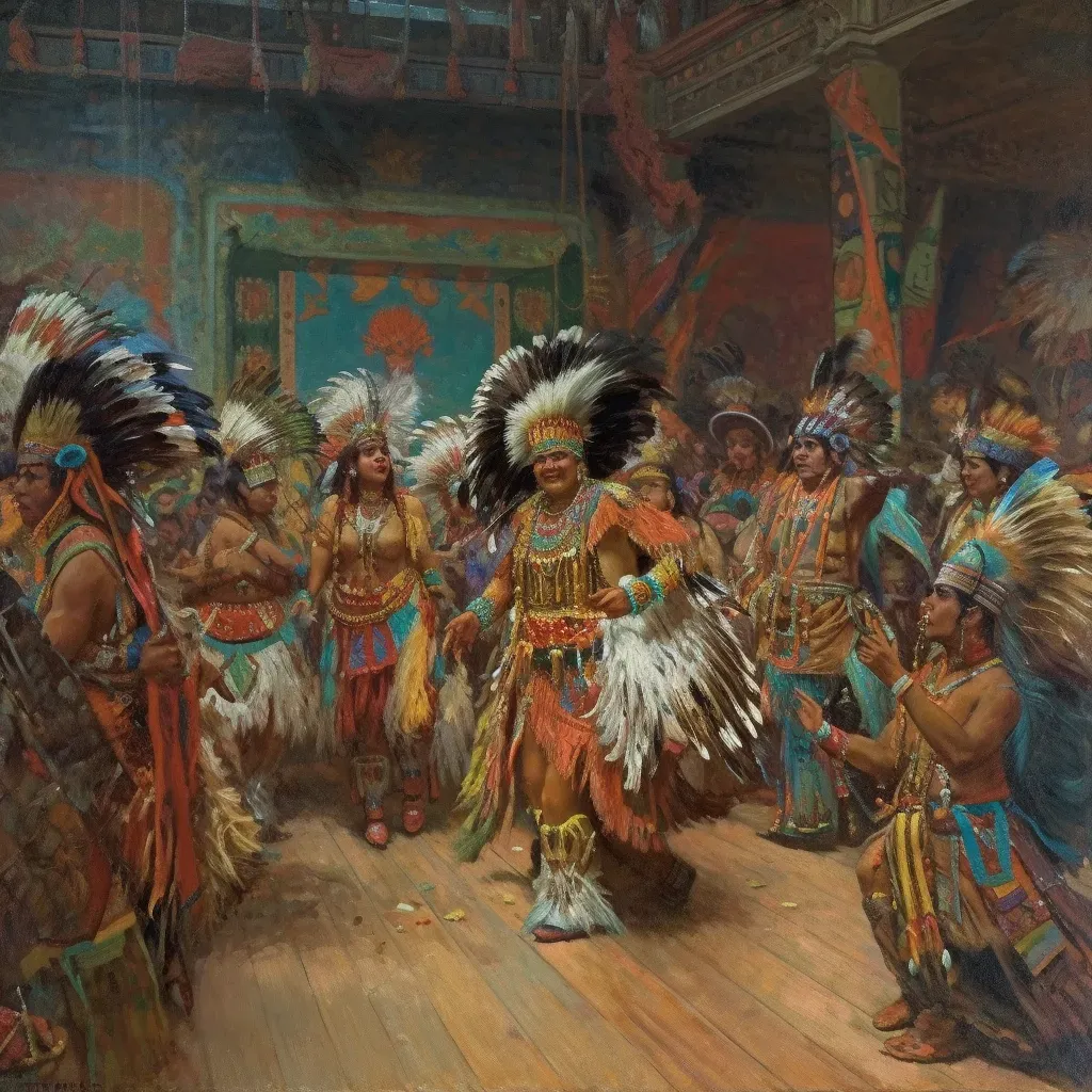 Native American powwow with colorful regalia dancers - Image 2