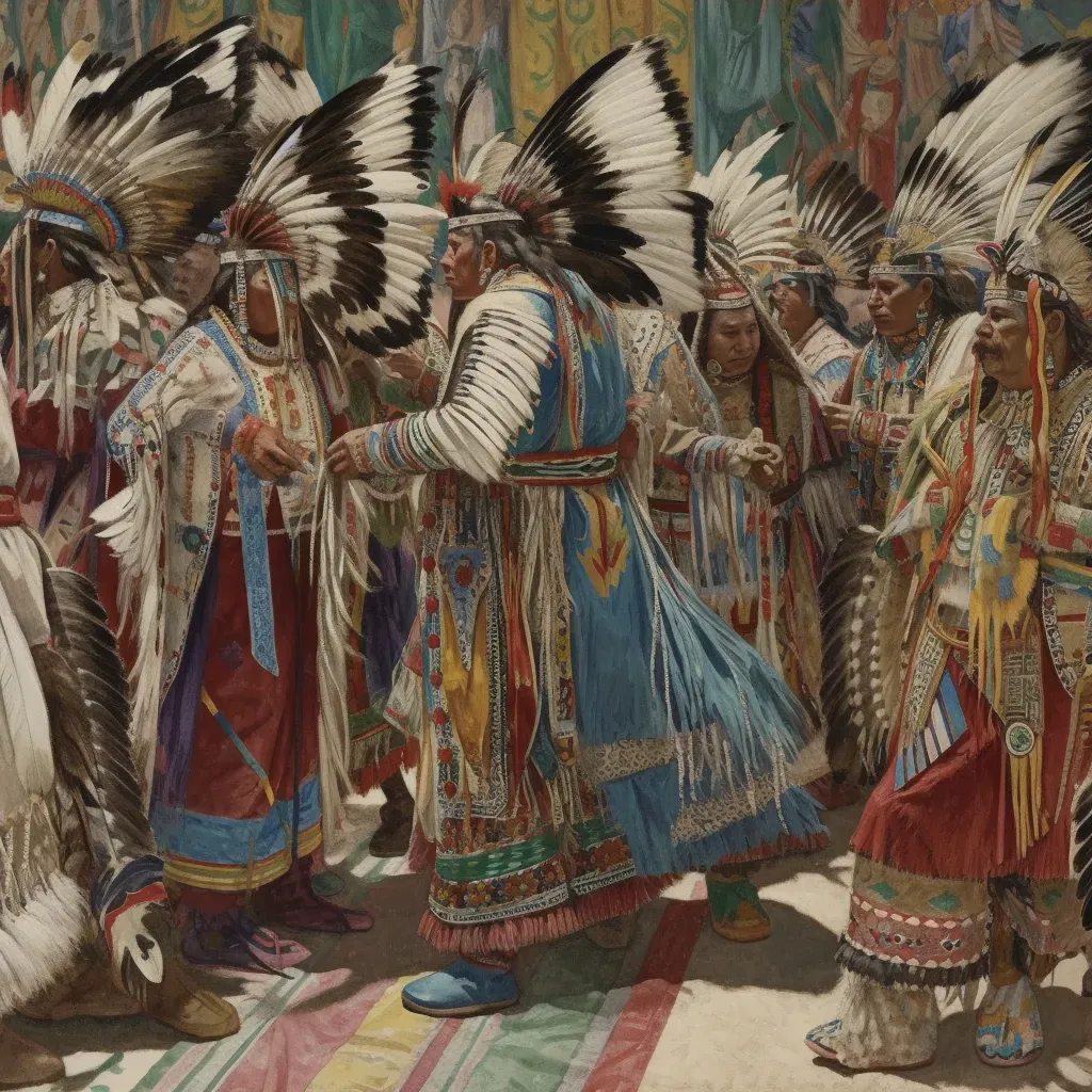 Native American powwow with colorful regalia dancers - Image 4