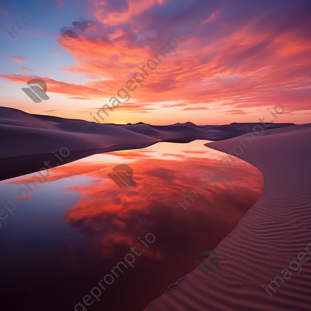 Sunrise over rolling sand dunes with vibrant colors - Image 4