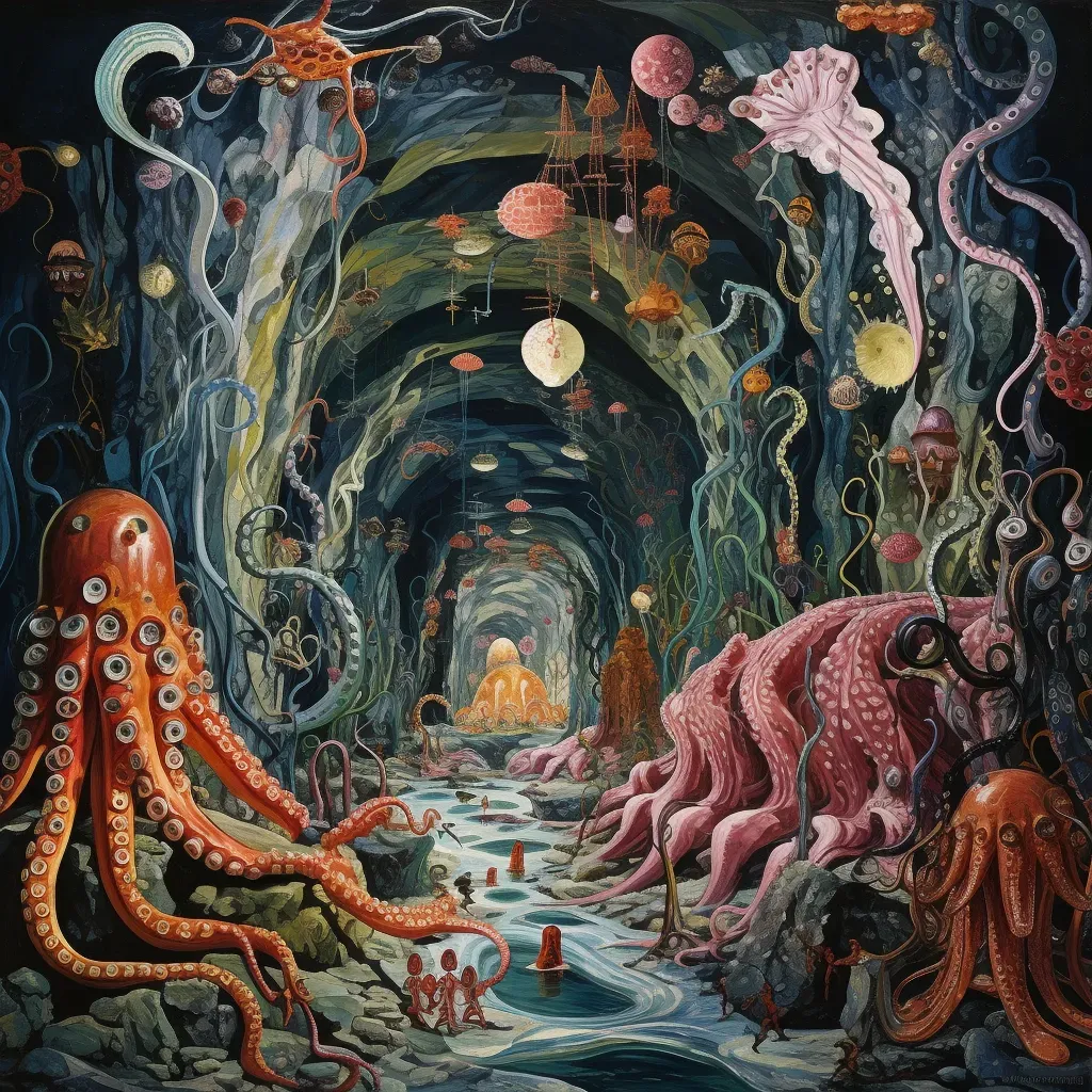 Undersea cave with gems guarded by octopus - Image 3