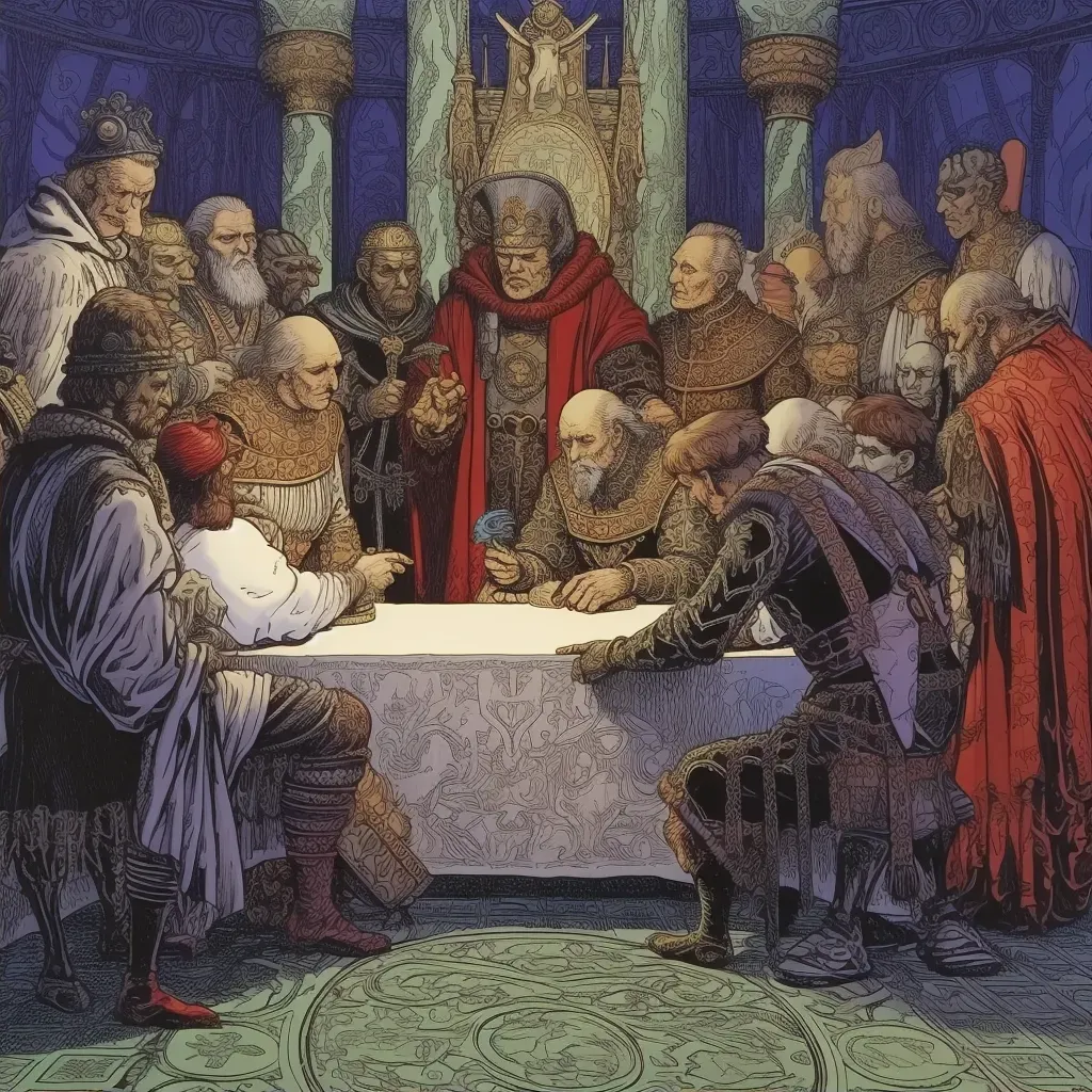 King John and barons engaging in the negotiation and signing of the Magna Carta - Image 2