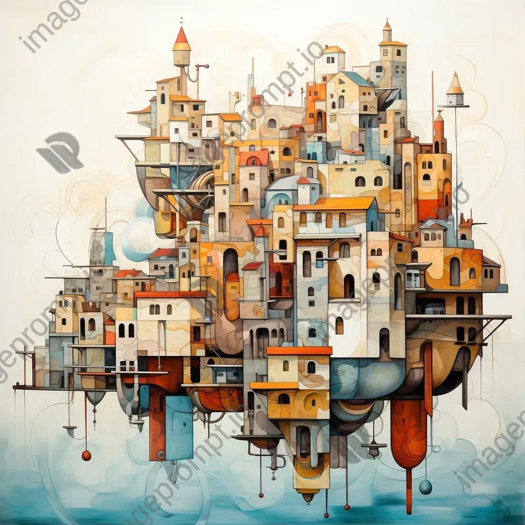 Cubist cityscape seemingly defying gravity through clever rendering - Image 1