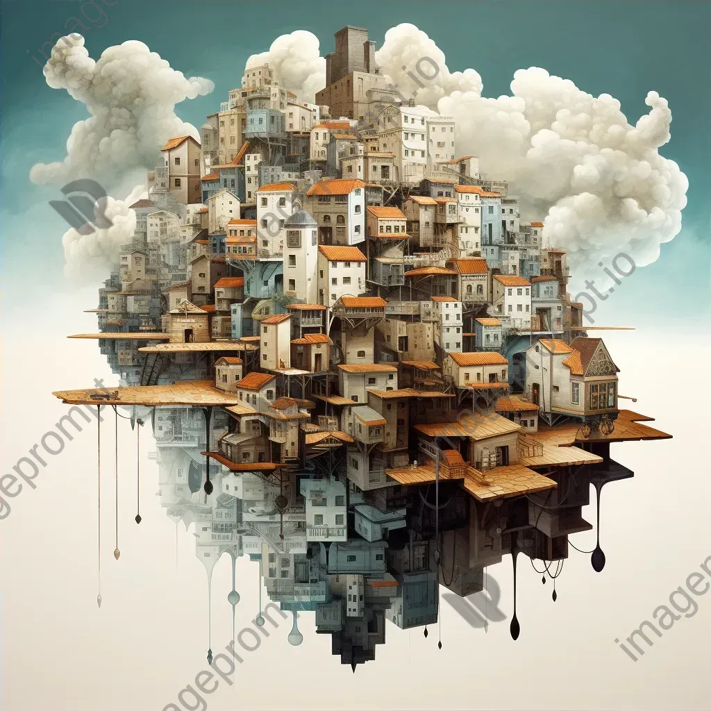 Cubist cityscape seemingly defying gravity through clever rendering - Image 4