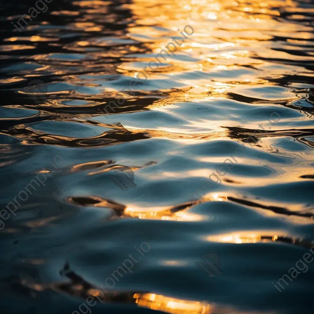 Reflective light patterns on calm lake with glowing reflections - Image 1