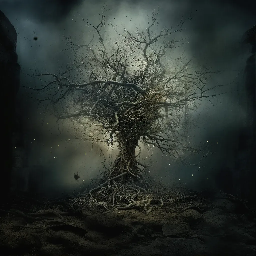 Image showing a mythical tree reaching towards the skies and delving into the underworld - Image 1