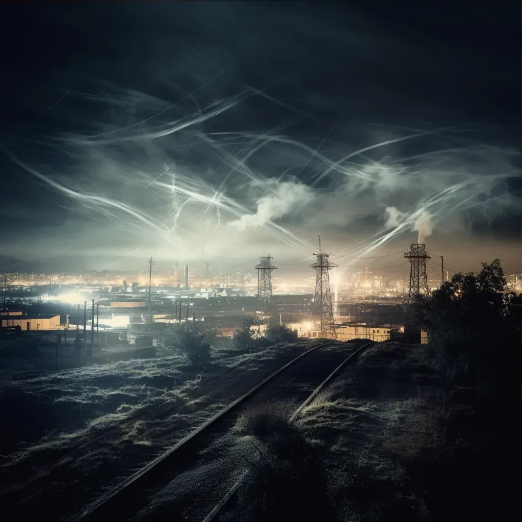 Image of a smoky industrial cityscape with factories emitting pollution - Image 3