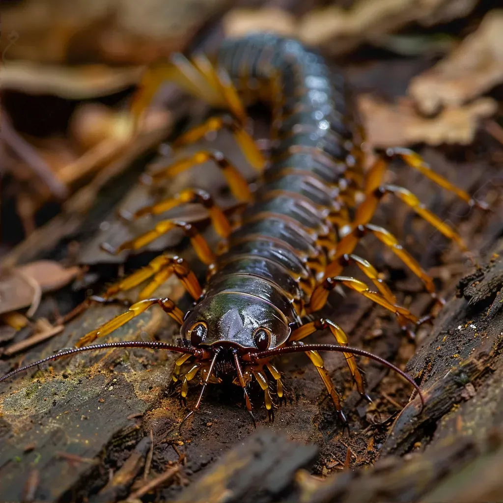 Centipede on forest floor in detailed view - Image 2