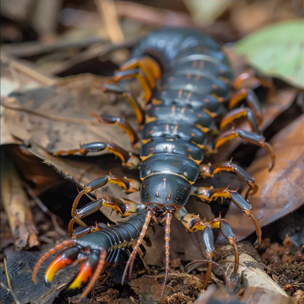 Centipede on forest floor in detailed view - Image 3