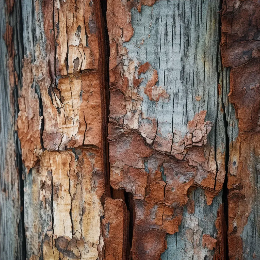 Chipped paint on wood surface texture - Image 4