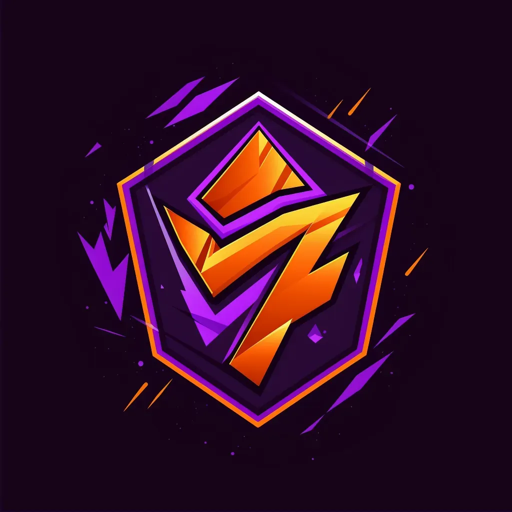 Bold and energetic logo with a trophy icon in orange and purple - Image 2