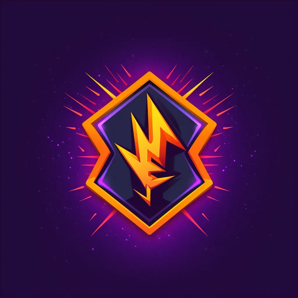 Bold and energetic logo with a trophy icon in orange and purple - Image 4