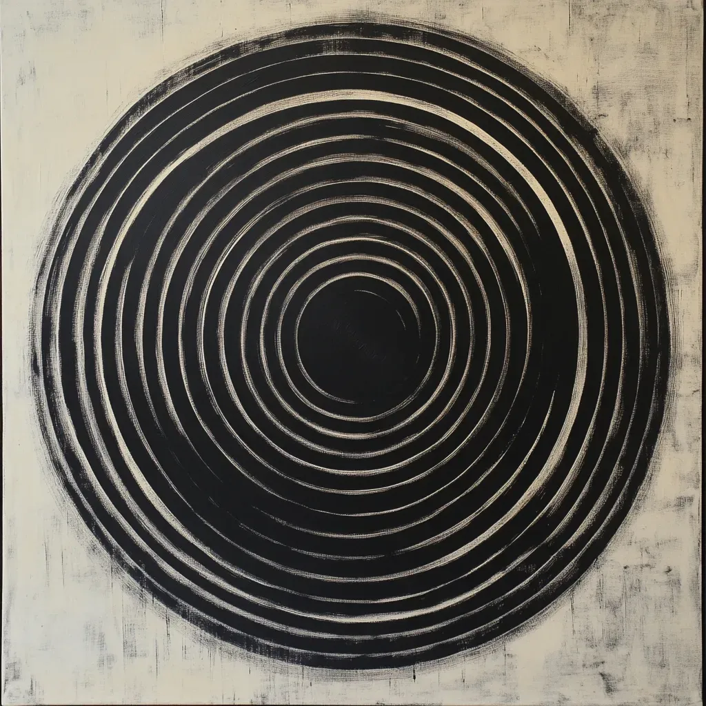 Minimalist artwork of a single black line spiraling into infinity - Image 3