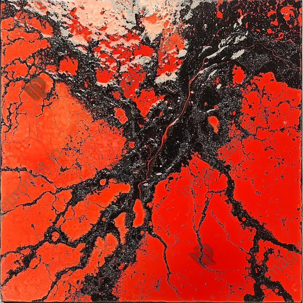 Abstract depiction of lava flow using enamel pour technique to emphasize intricate patterns - Image 4