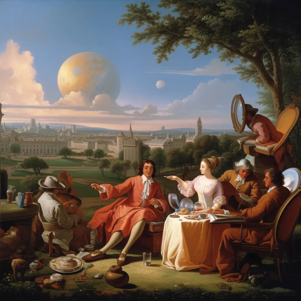 Image of a family picnic in a park with a futuristic city skyline - Image 2