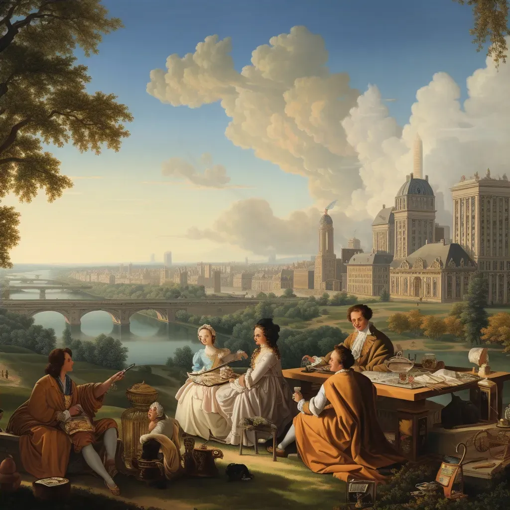 Image of a family picnic in a park with a futuristic city skyline - Image 4