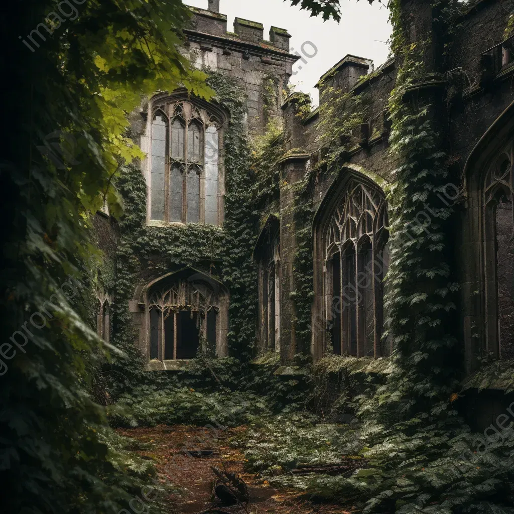 Abandoned castle with overgrown ivy - Image 3