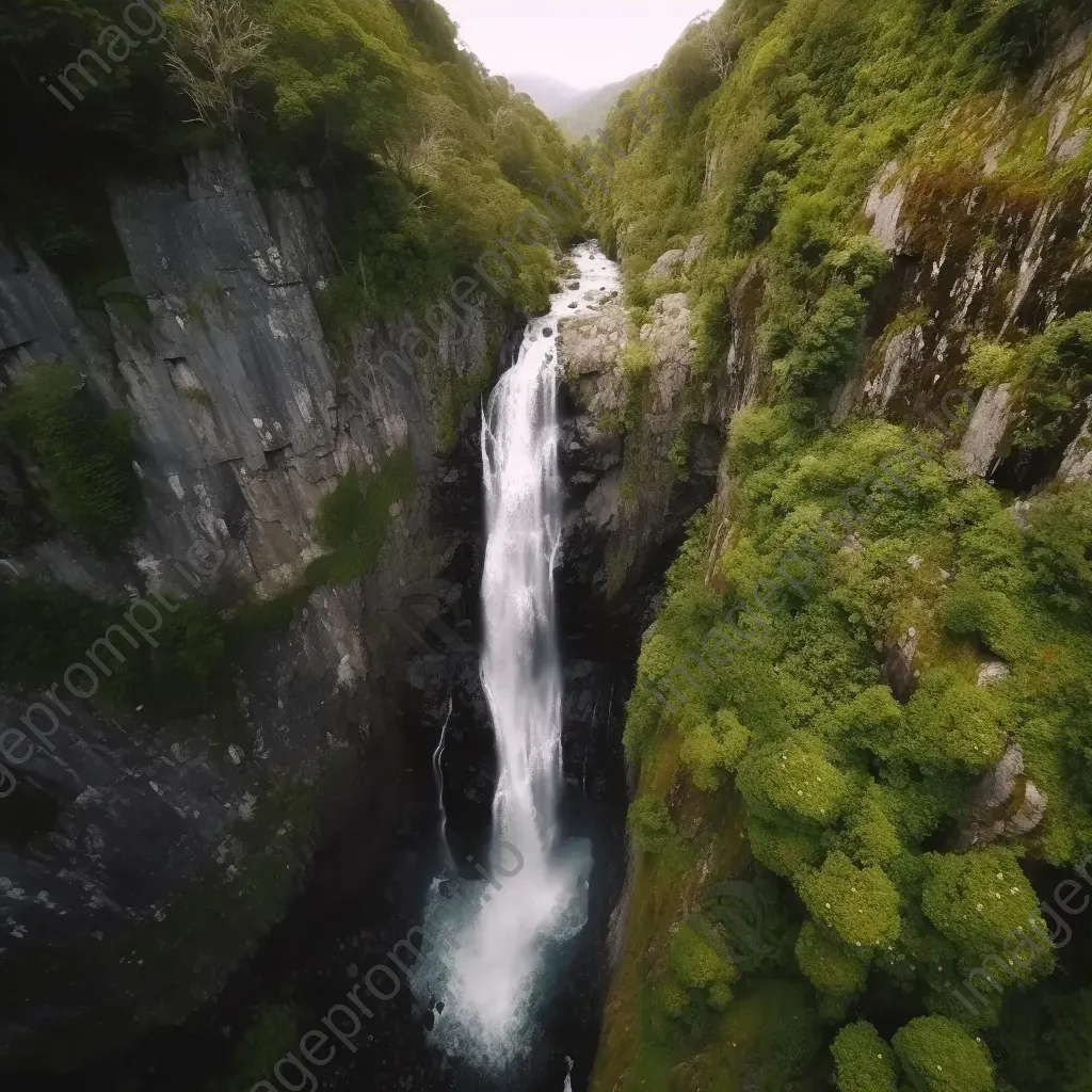 Aerial view of majestic waterfall and lush greenery - Image 3