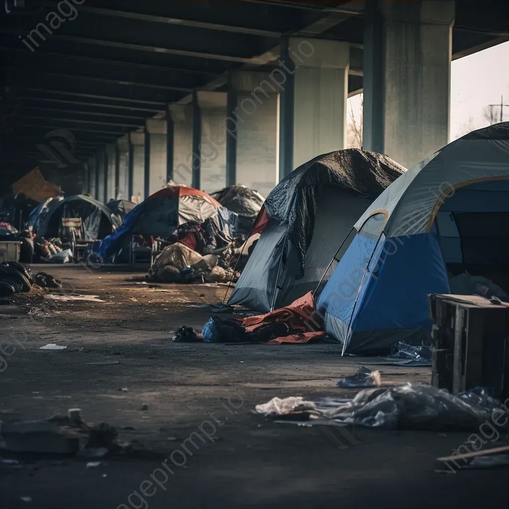 Makeshift Tents for Homeless in Urban Area - Image 3