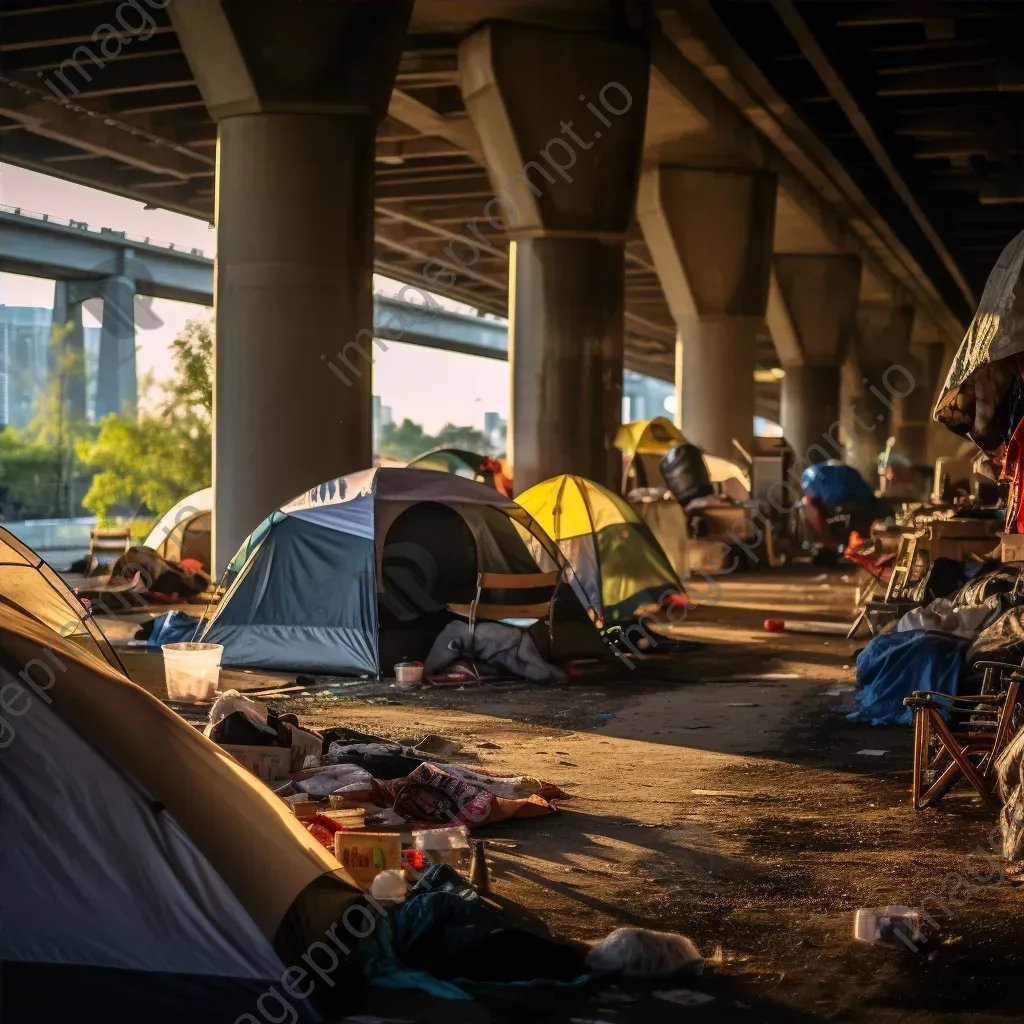 Makeshift Tents for Homeless in Urban Area - Image 4