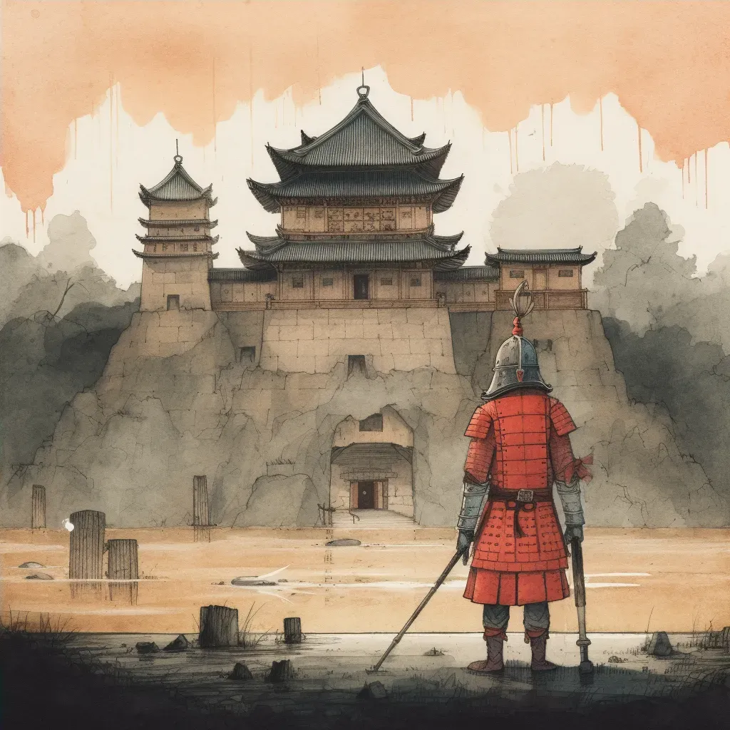 Samurai warrior at European castle - Image 4